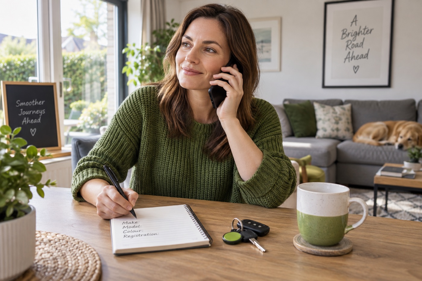 Illustration of a customer discussing recovery questions by phone