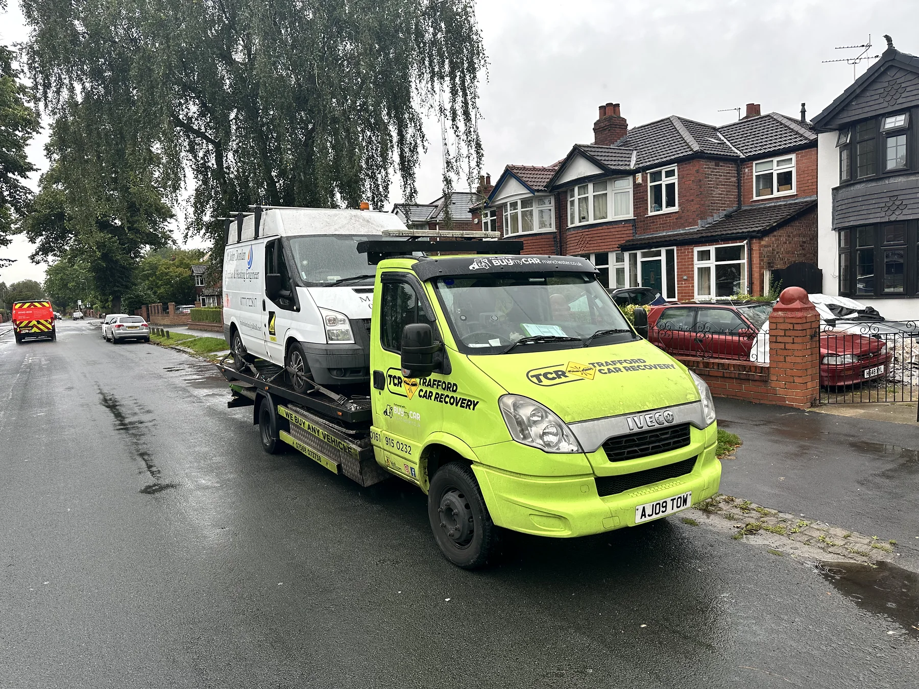 A van collected near Sale and delivered to EMR in Salford for a customer.
