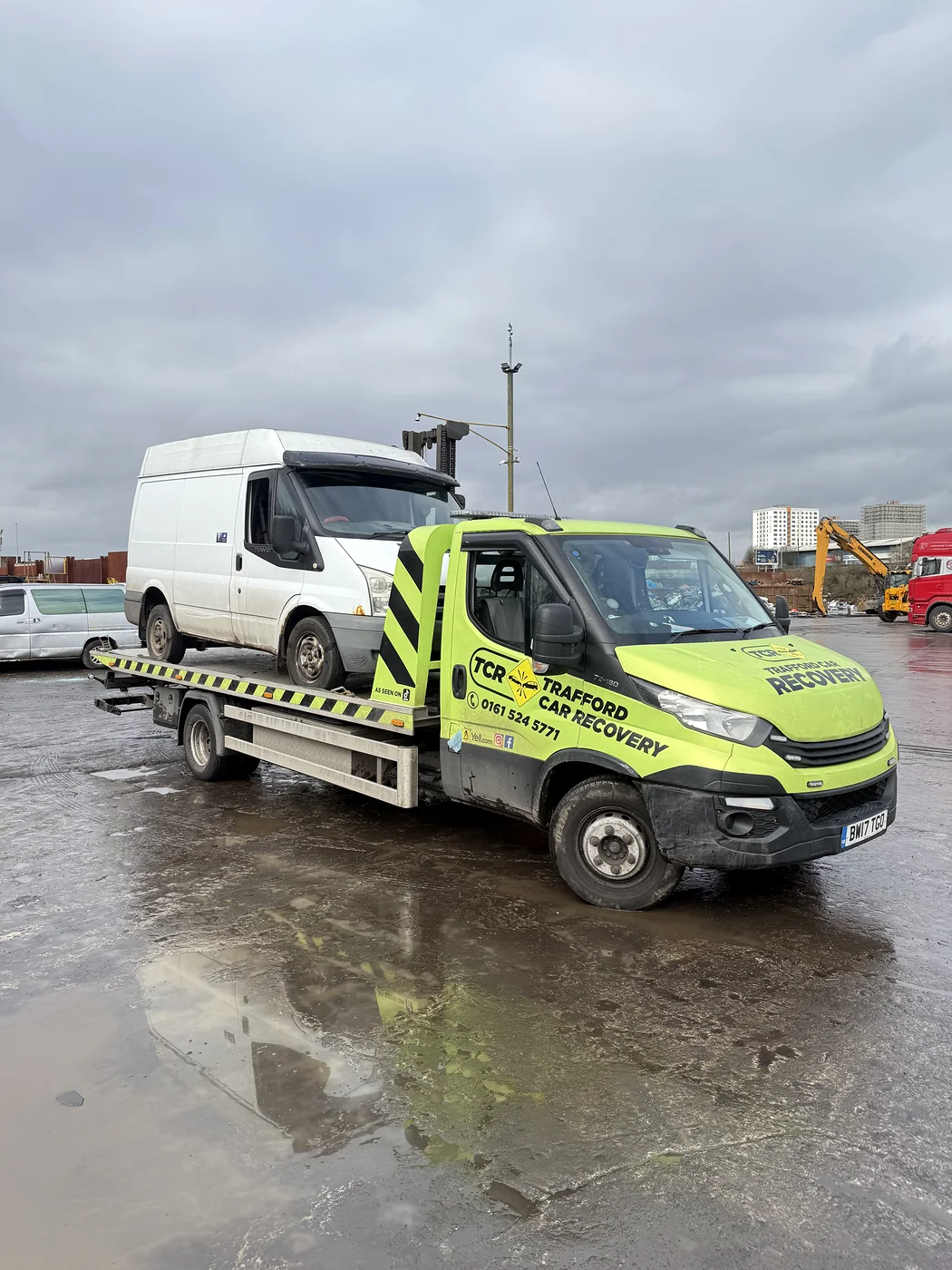 The Salford delivery at the end of this van recovery from near Sale.