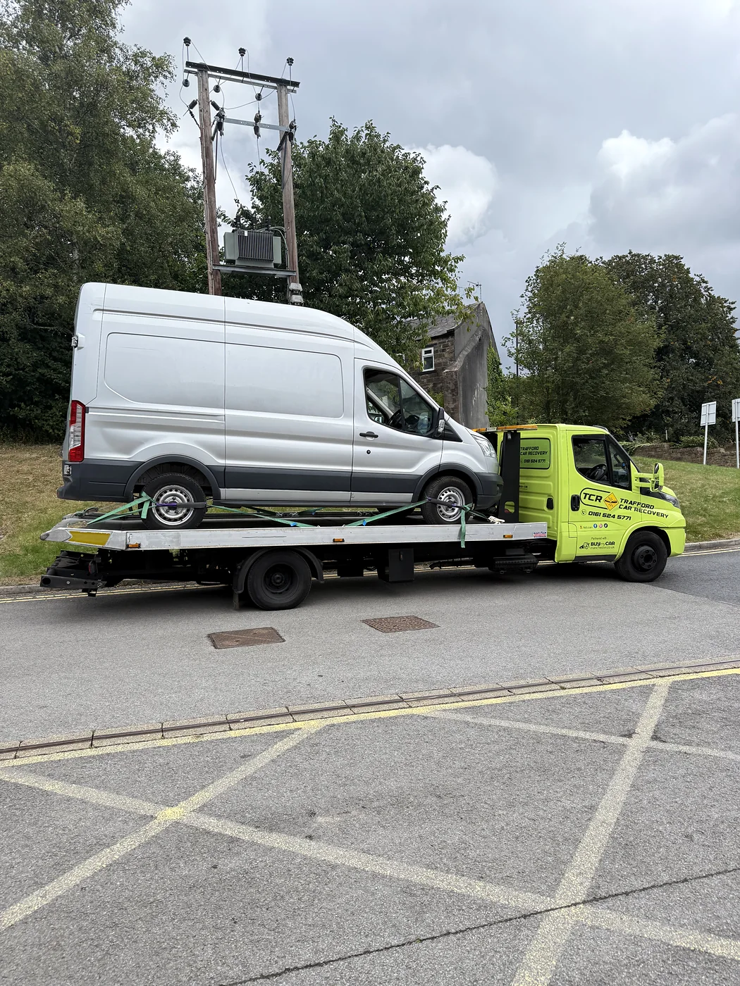 A van collected near Rochdale and delivered to a garage in Greater Manchester.